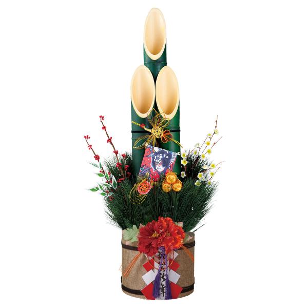 門松 正月飾り 造花 門松作り_牡丹竹門松 高さ120cm 1台_58-187-3-3_8724-1...