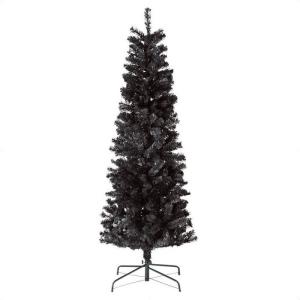 クリスマスツリー   北欧_PVCクリスマスツリー ブラック スリム H210cm 1本_38-31-6-4_8725-378｜store-express