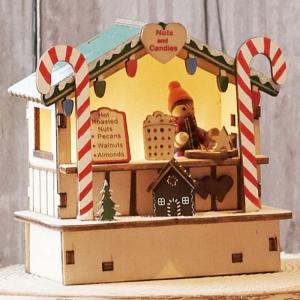 クリスマス 飾り 飾り付け 装飾_LED木製クリスマスマーケット ナッツ＆キャンディー W10×H10cm 1個_38-81-7-1_2295491｜store-express
