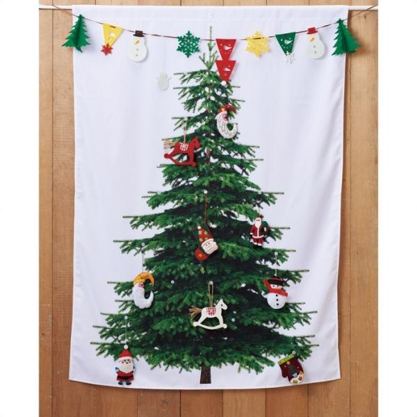 クリスマス 飾り 飾り付け 装飾_タペストリーツリー フェルトオーナメントセット 90×125cm ...