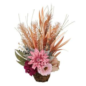 パンパスグラスバスケット造花アレンジ 45cm  1個_27-4-4-1_8730-512