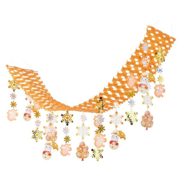 プリーツハンガー 飾り 装飾 吊り下げ_ウォームほっこり雪だるまプリーツハンガー 1枚_58-125...