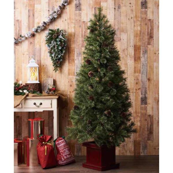 クリスマスツリー   北欧_ブラシクリスマスツリー スリム H150×W66cm 1台_58-33-...