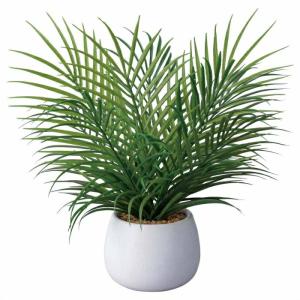 フェイクグリーン 観葉植物 フェイク 人工観葉植物_セラミックポット ヤシ 1個_53-22-9-2_8566-112