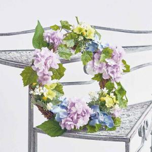 リース 花 玄関 造花_【直径30cm】あじさ...の詳細画像1