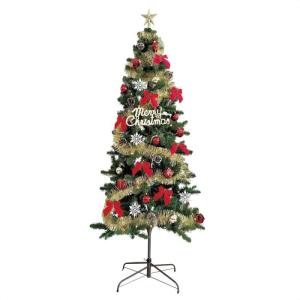 クリスマスツリー  ledライト 北欧_スタンダードクリスマスツリーセット レッド 高さ210cm_38-21-1-5_8162-2198｜store-express