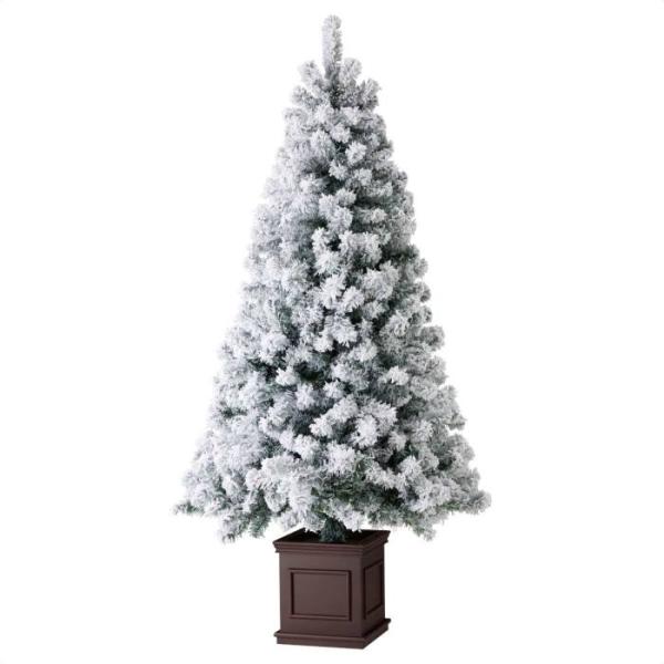 クリスマスツリー ヌードツリー 北欧風_スクエアベースクリスマスツリー スノー 高さ150cm 1台...