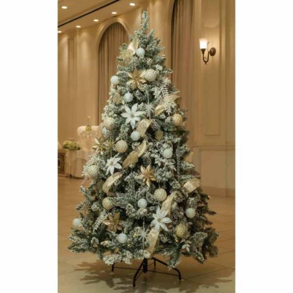 クリスマスツリー  ledライト 北欧_クリスマスツリーセット スノーホワイト 高さ150cm_58...