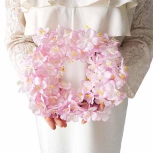 リース 花 玄関 造花_【直径28cm】桜リー...の詳細画像1
