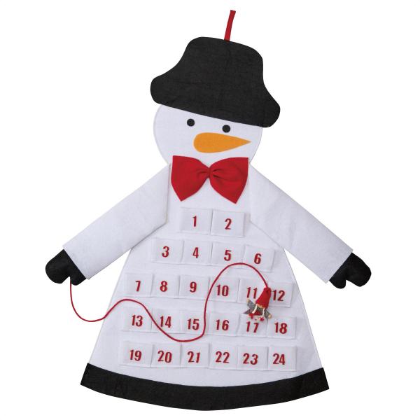 アドベントカレンダー クリスマス 木製 お菓子_フェルト吊り下げアドベントカレンダー スノーマン 1...