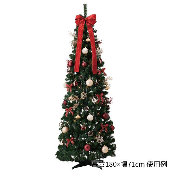 クリスマスツリー  ledライト 北欧_ポップアップクリスマスツリー レッド 高さ150×幅66cm...