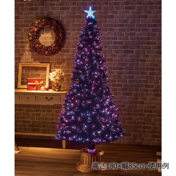 クリスマスツリー  ledライト 北欧_ブラックファイバークリスマスツリー 高さ150×幅76cm ...