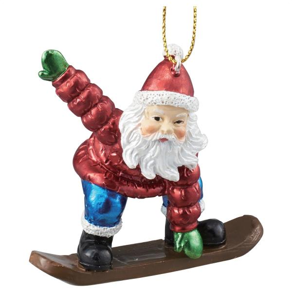 クリスマス オーナメント クリスマスツリー 飾り_レジンサンタオーナメント スノボ 1個_58-38...