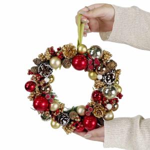 クリスマスリース 玄関 造花_【直径22cm】...の詳細画像1