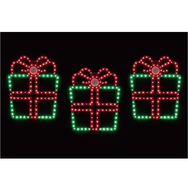 イルミネーションライト 屋外 電飾 室内_SMD3連モチーフライト プレゼントボックス 1台_58-...