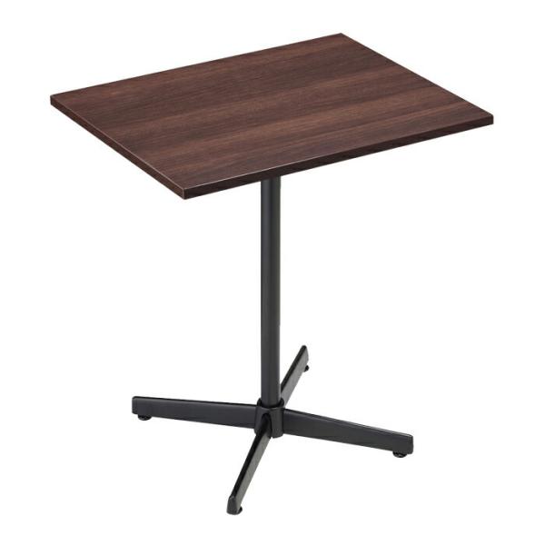 テーブル カフェ 四角 高さ70_カフェテーブル メラミンタイプ（ブラウン） ブラック脚 1台_61...