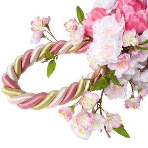 リース 花 玄関 造花_桜タッセル造花リース ...の詳細画像2