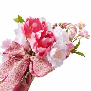 リース 花 玄関 造花_桜タッセル造花リース ...の詳細画像3