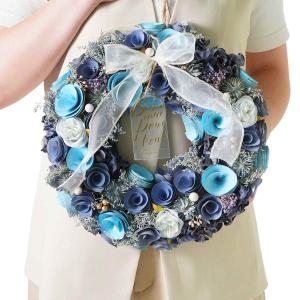 リース 花 玄関 造花_【直径33cm】マリン...の詳細画像1