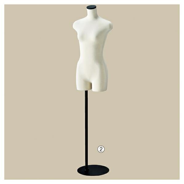 マネキン トルソー レディース 女性_婦人腕無しニット張トルソー ベース黒 1台_61-177-1-...