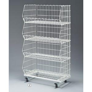 ワゴン バスケットワゴン 販売台 陳列台_高機能型ジャンブルバスケットW86.4cm