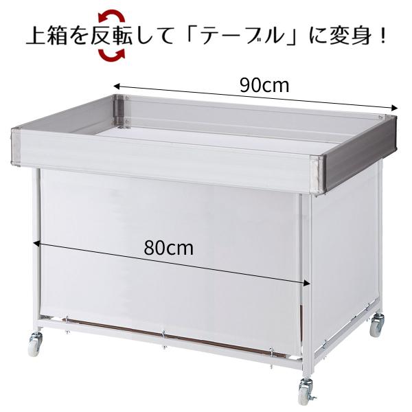 ワゴン バスケットワゴン 販売台 陳列台_平台ワゴン 白 幅90cm 1台_61-753-36-1_...