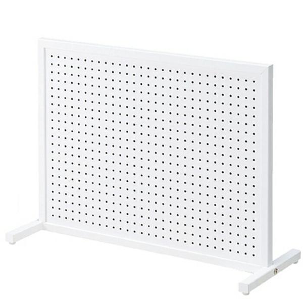 有孔ボード パンチングボード 棚_卓上両面有孔パネルスタンド ホワイト 幅80×高さ60cm 1台_...