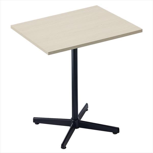 テーブル カフェ 四角 高さ70_カフェテーブル メラミンタイプ ホワイトウッド ブラック脚 1台_...