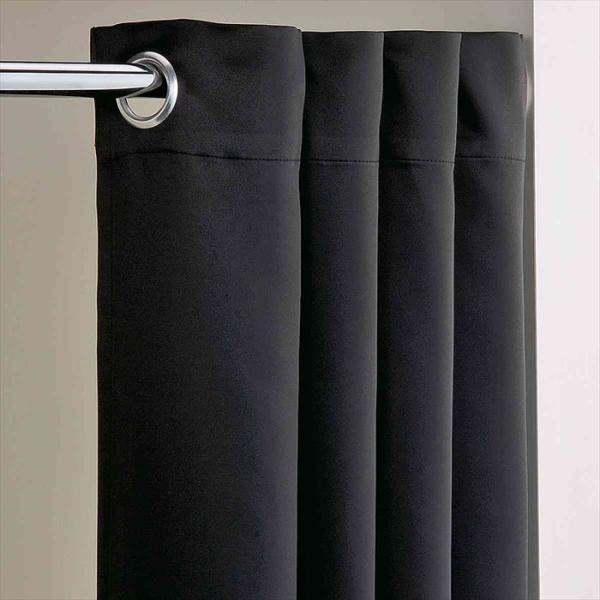 フィッティングルーム 試着室 簡易 更衣室_フィッティングルーム用カーテン ハトメタイプ ブラック ...