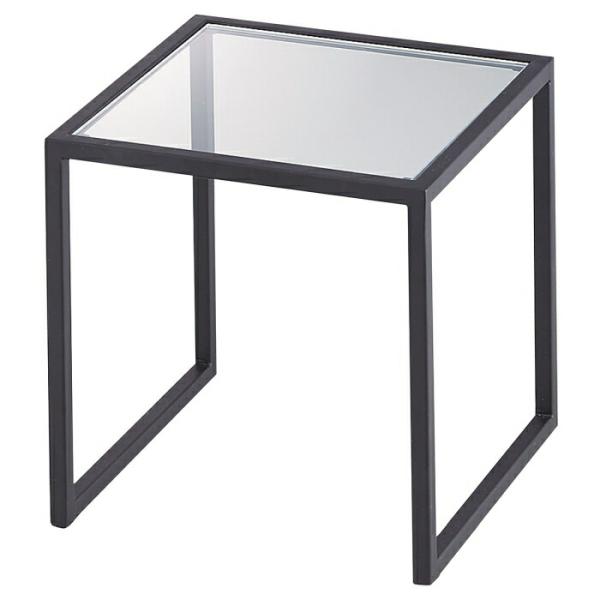 コの字ラック 木製 コの字家具 卓上ラック_スチール脚コの字ディスプレイ ブラック 20cm角 1個...