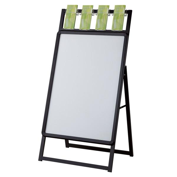 ポスターパネル パネルスタンド 看板 立て看板_パンフレット差し付き フロントオープンポスタースタン...