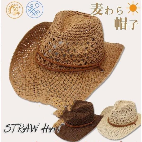 麦わら帽子 メンズ 大きいサイズ 農作業 つば広 帽子 ストローハット 日よけ帽子 釣り UV対策夏...