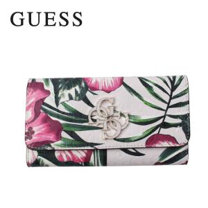 ゲス 財布 FG774651 FLORAL GUESS ボタンホック サークルプレート 長財布 ab-355100｜store-goods