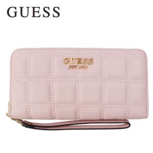 並行輸入品 ゲス 財布 VS811146 BLUSH KAMINA SLG GUESS キルティング ラウンドファスナー財布 長財布 ab-423500