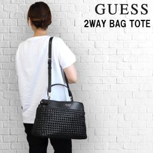 ゲス バッグ WG849006 BLACK SICILIA 編み込みデザイン 2Way トートバッグ バック GUESS ab-494400｜store-goods