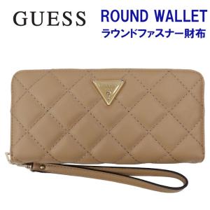 ゲス 財布 QG767946 BEIGE GUESS ゲス ロゴプレートデザイン ラウンドファスナー財布 長財布 ab-495800｜store-goods