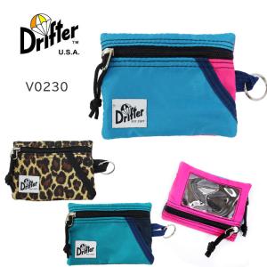 ドリフター ポーチ V0230 ダブルファスナー ポーチ クリアポケット仕様 KEY COIN POUCH キーコインポーチ 小銭入れ キーポーチ Drifter ab-602600