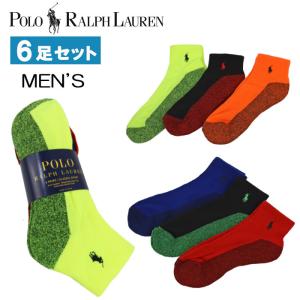 ポロ ラルフローレン 靴下 メンズ 6Pセット 824087PK CLASSIC SPORT リブ ショートソックス ポニー Polo Ralph Lauren ab-60463｜store-goods