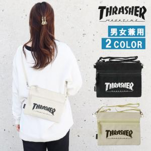 処分セール スラッシャー バッグ サコッシュ THC101 THRASHER コットンキャンバス ショルダーバッグ マチなし 男女兼用 ag-1113｜store-goods