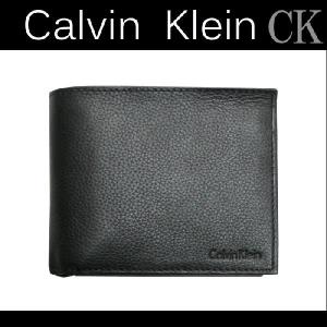 Calvin Klein カルバンクライン 財布 さいふサイフ CK財布メンズ 折り財布 型押しロゴ 79190 牛革 レザー CK ブラック gs4411