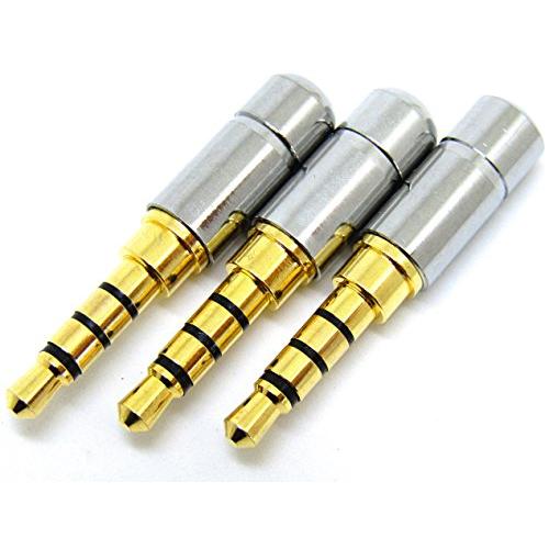 ノーブランドφ3.5mm ミニプラグ 修理交換用 3個セット (4極) 並行輸入品