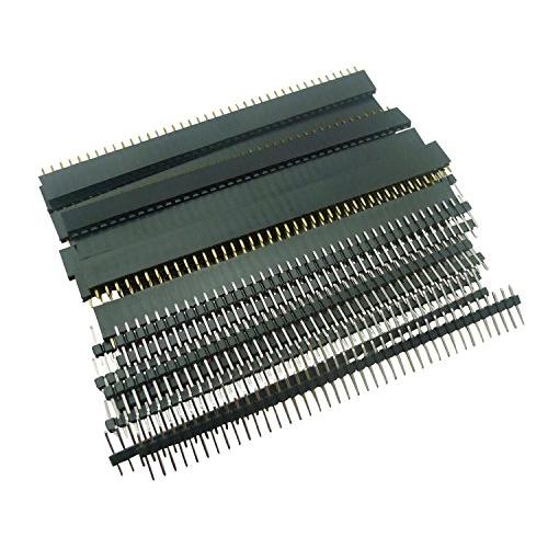 KKHMF 20PCS シングル40ピン オス＋メスストレートタイプ ピンヘッダー PCB用 2.5...