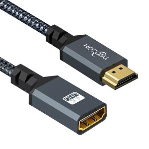 Twozoh HDMI延長ケーブル HDMIオス-メスコード ナイロン編組HDMIエクステンダー ーブルアダプター 4K@60Hz 3D H