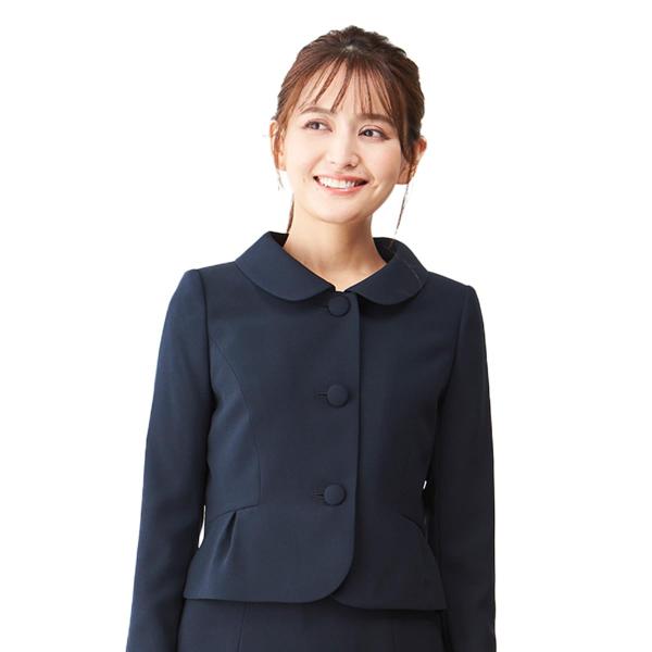 BLACK GALLERY ウォッシャブル対応優しいショールカラーお受験向けジャケットネイビー 13...