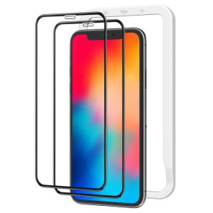 2枚セットNimaso iPhone11 Pro/iPhoneX/Xs（5.8インチ）用 全面保護フィルム 液晶強化ガラス フルカバーガイド