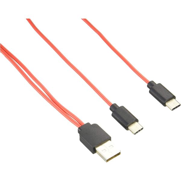 エスエスエーサービス 充電専用 USB Type-C 2股ケーブル（コネクタ根本分岐） スマホ 2台...