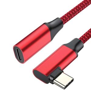 USB Type C 延長ケーブル L字 2M USB-C 延長 ケーブル 4K USB3.1 Gen2(10Gbps) 100W 急速充電 ナイロン編み（オスーメス） スマートフォン、ノートパ｜store-hana