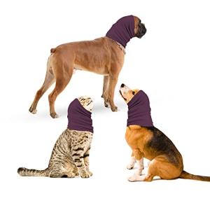 oUUoNNo 犬の首や耳に暖かく 鎮静ペットイヤーマフ 不安と美容に 犬や猫のためのイヤーマフ (L, 紫の)｜store-hana