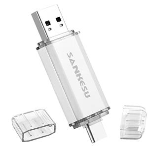 SANKESU USBメモリ Type-C 64GB 高速転送データ USB 3.0 フラッシュドライブ 2in1 OTG USB 3.0 + USB Cメモリスティック デュアル タイプC, Type C P