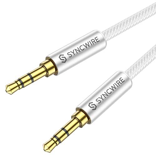 Syncwire オーディオケーブル 高耐久ナイロン auxケーブル 3.5mmステレオミニプラグ ...
